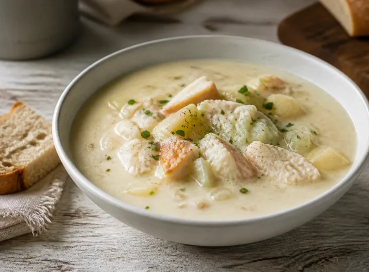 Cullen skink cremoso com peixe defumado, batata e ervas